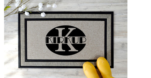 Doormat-Simple Oval Monogram