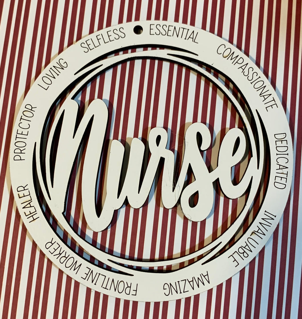 NURSE oval ornament - English version