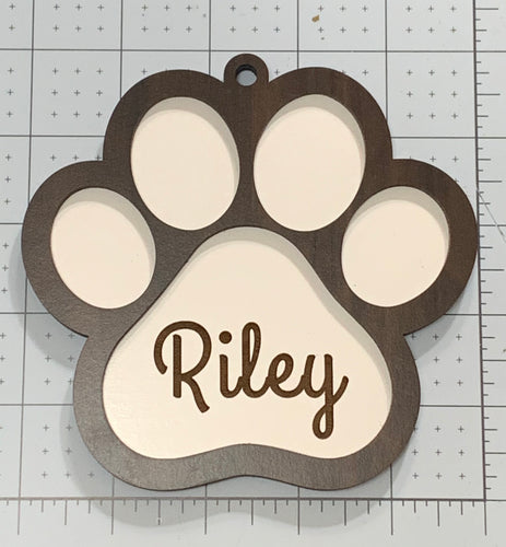 Paw Print Ornament with Personalization