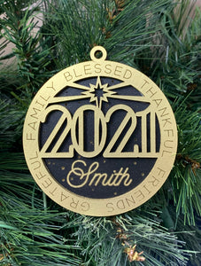 2021-New Year Ornament - Single or double-layered